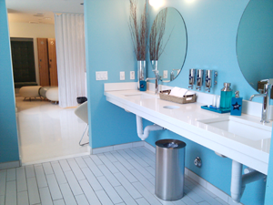photo of the sink area at bliss spa hollywood