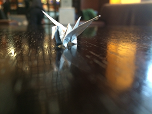 cerulean tower origami crane