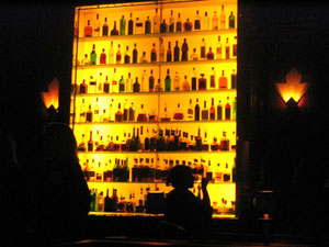 the clift redwood room bar bottles
