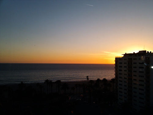 huntley hotel santa monica view from the elevator to the penthouse restaurant