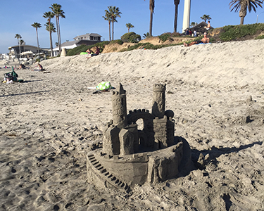 del mar beach sand castle