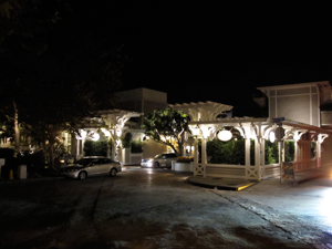 photo of shutters on the beach hotel entrance