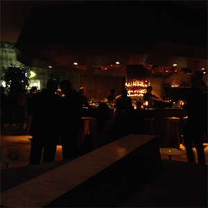the line lobby bar night time
