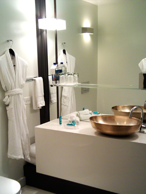 w hotel washington d.c. hotel room bathroom and sink